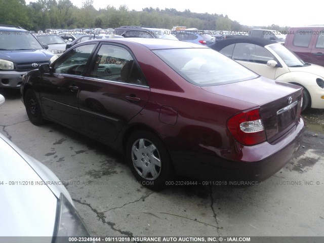 4T1BE30K02U101477 - 2002 TOYOTA CAMRY LE/XLE/SE Qırmızı foto 3