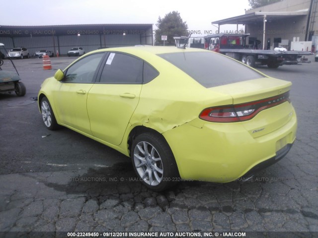 1C3CDFBA3DD242052 - 2013 DODGE DART SXT YELLOW photo 3