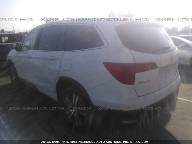 5FNYF5H7XGB034409 - 2016 HONDA PILOT EXLN WHITE photo 3