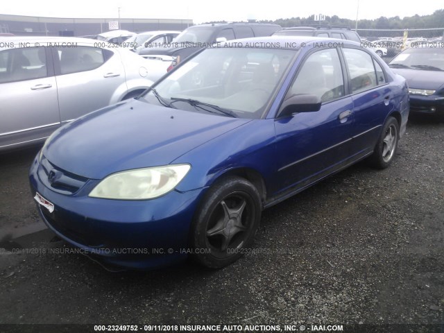 1HGES16344L024072 - 2004 HONDA CIVIC DX VP BLUE photo 2