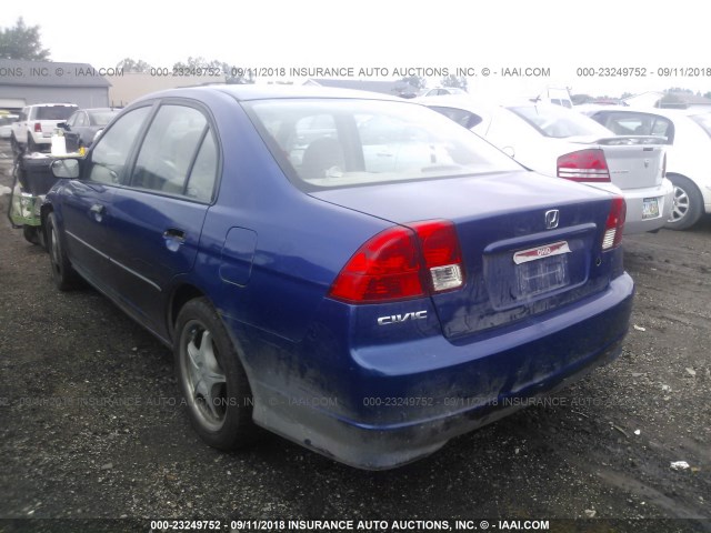 1HGES16344L024072 - 2004 HONDA CIVIC DX VP BLUE photo 3
