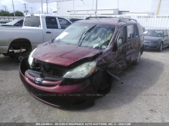 5TDZA23C96S527756 - 2006 TOYOTA SIENNA CE/LE RED photo 2
