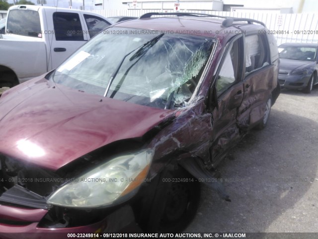 5TDZA23C96S527756 - 2006 TOYOTA SIENNA CE/LE RED photo 6