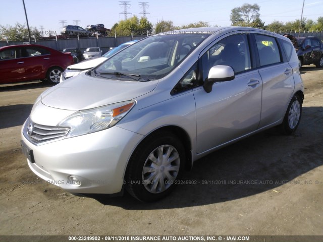 3N1CE2CP2EL370818 - 2014 NISSAN VERSA NOTE S/S PLUS/SV/SL SILVER photo 2