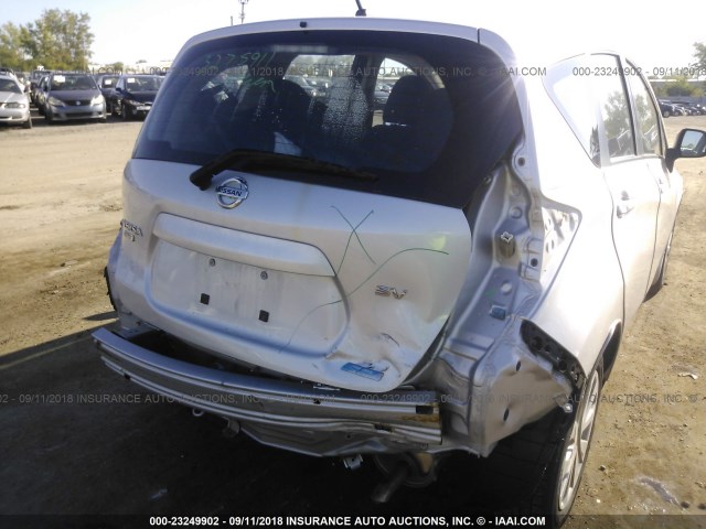 3N1CE2CP2EL370818 - 2014 NISSAN VERSA NOTE S/S PLUS/SV/SL SILVER photo 6