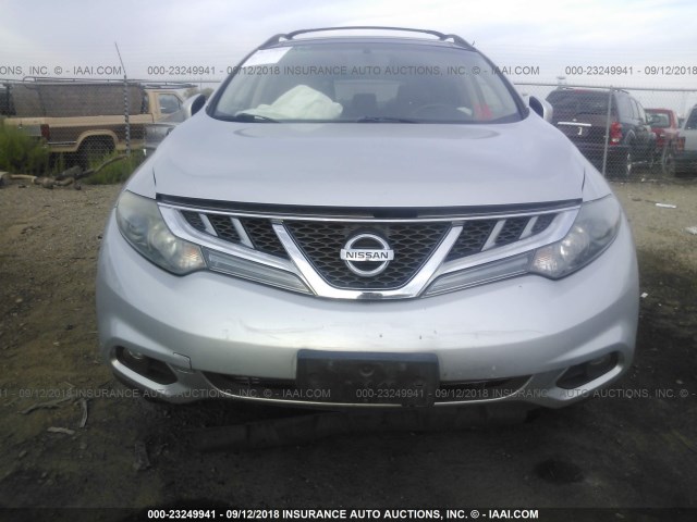 JN8AZ1MU5BW069767 - 2011 NISSAN MURANO S/SL/LE SILVER photo 6