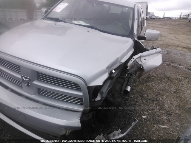 1C6RD7MT0CS344405 - 2012 DODGE RAM 1500 SPORT SILVER photo 6