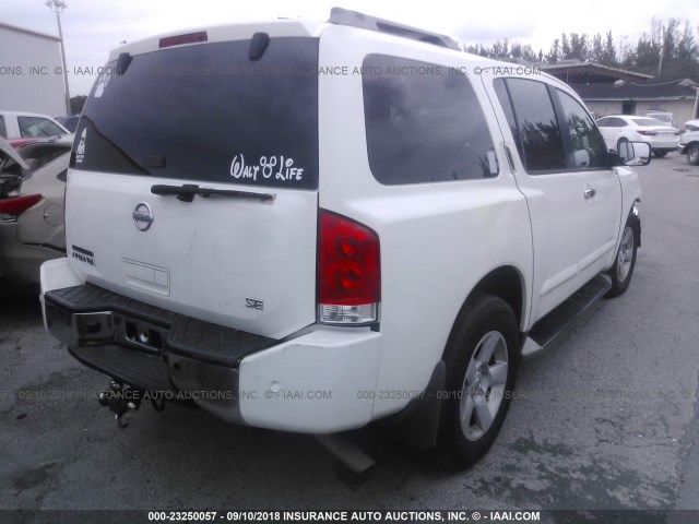 5N1AA08A14N730681 - 2004 NISSAN ARMADA SE/LE WHITE photo 4