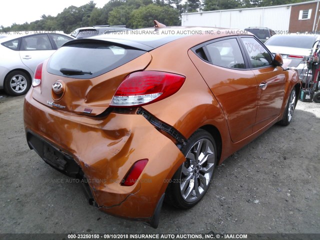 KMHTC6AD5FU223172 - 2015 HYUNDAI VELOSTER ORANGE photo 4