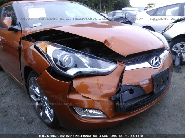 KMHTC6AD5FU223172 - 2015 HYUNDAI VELOSTER ORANGE photo 6