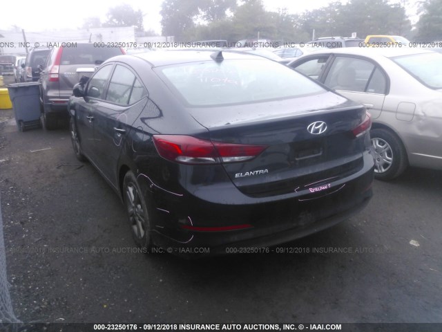 5NPD84LF8JH275752 - 2018 HYUNDAI ELANTRA SEL/VALUE/LIMITED BLACK photo 3