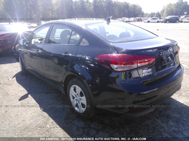 3KPFL4A79JE246249 - 2018 KIA FORTE LX/S BLACK photo 3