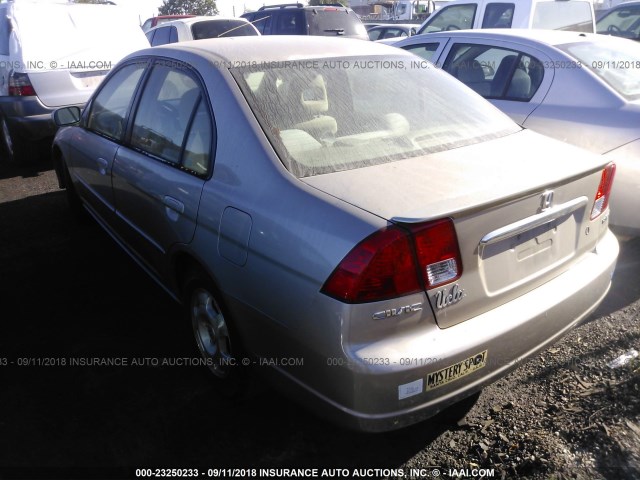 JHMES96673S002657 - 2003 HONDA CIVIC HYBRID GOLD photo 3