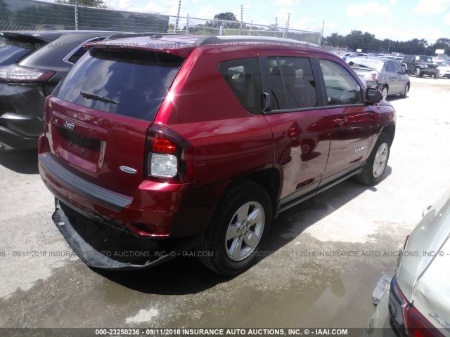 1C4NJCEB7HD182539 - 2017 JEEP COMPASS LATITUDE 红色 照片 4