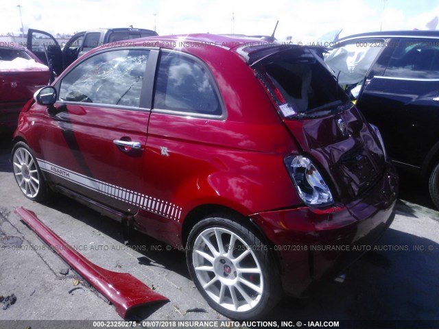 3C3CFFFH7DT613810 - 2013 FIAT 500 ABARTH RED photo 3