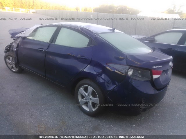 5NPDH4AE3DH257741 - 2013 HYUNDAI ELANTRA GLS/LIMITED BLUE photo 3