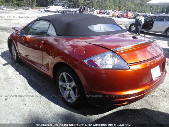 4A3AL25F89E043373 - 2009 MITSUBISHI ECLIPSE SPYDER GS ORANGE photo 3