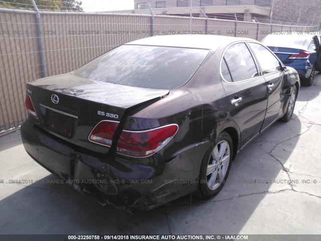 JTHBA30G255086151 - 2005 LEXUS ES 330 MAROON photo 4