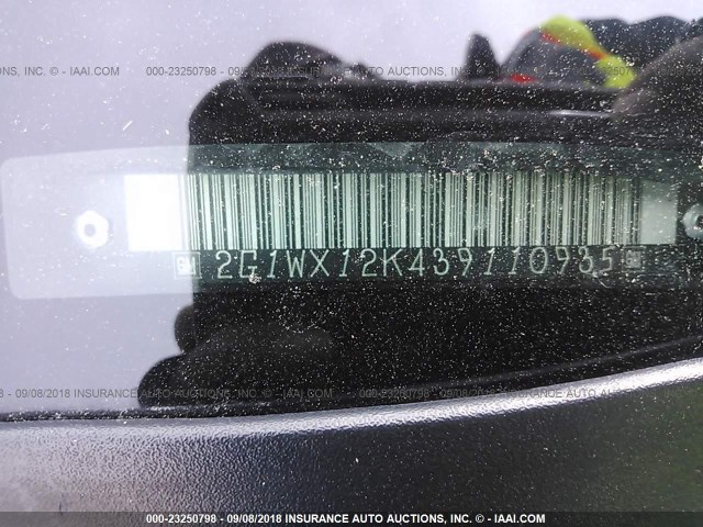 2G1WX12K439110935 - 2003 CHEVROLET MONTE CARLO SS შავი ფოტო 9