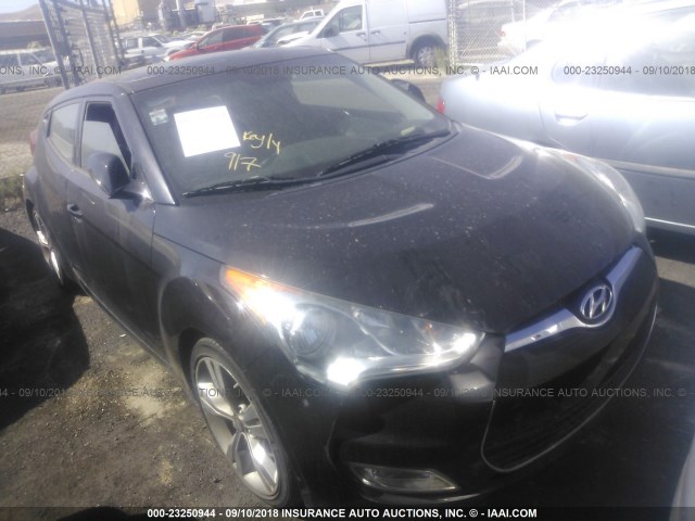 KMHTC6AD2CU041599 - 2012 HYUNDAI VELOSTER BLACK photo 1