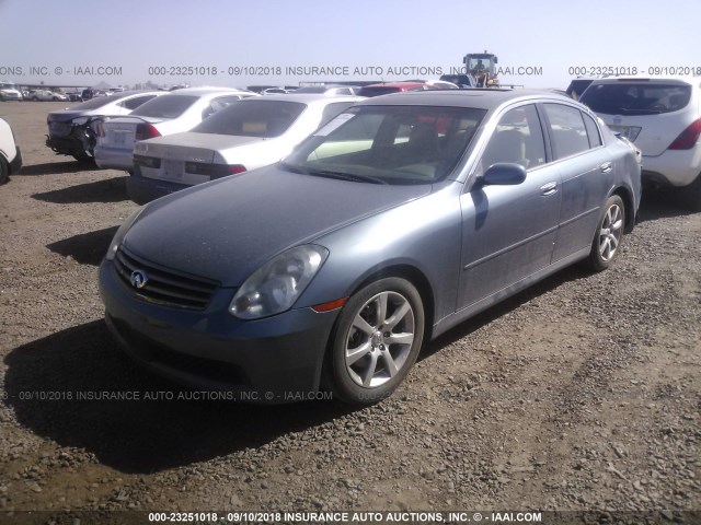 JNKCV51E75M210860 - 2005 INFINITI G35 Light Blue photo 2