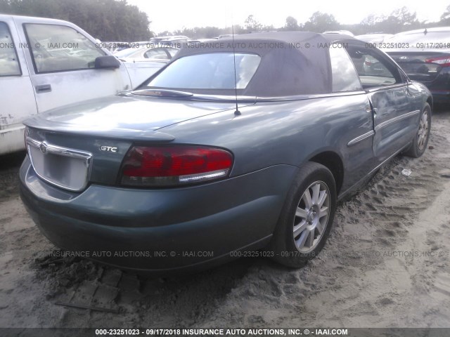 1C3EL75RX6N182836 - 2006 CHRYSLER SEBRING GTC TEAL photo 4