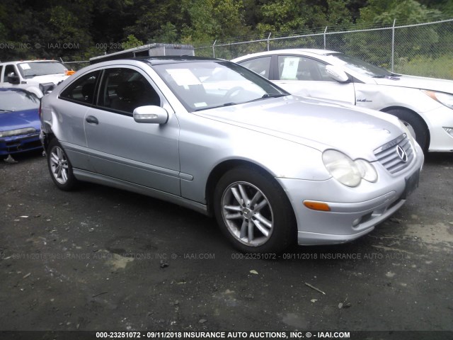 WDBRN40J43A441572 - 2003 MERCEDES-BENZ C 230K SPORT COUPE SILVER photo 1