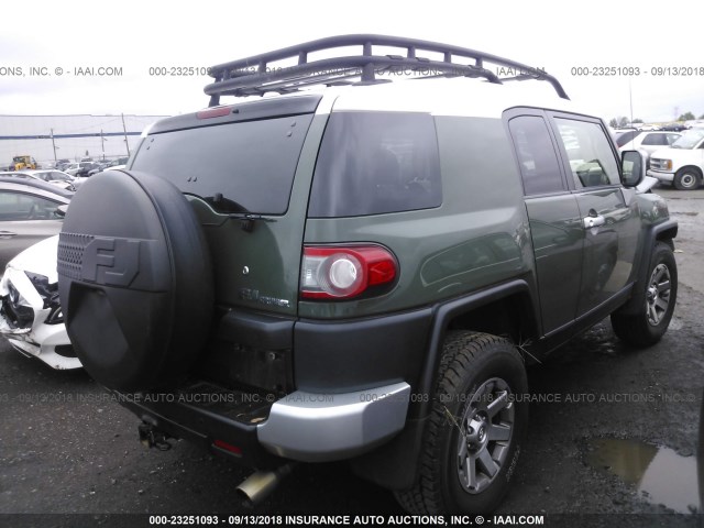 JTEBU4BF0EK186832 - 2014 TOYOTA FJ CRUISER GREEN photo 4