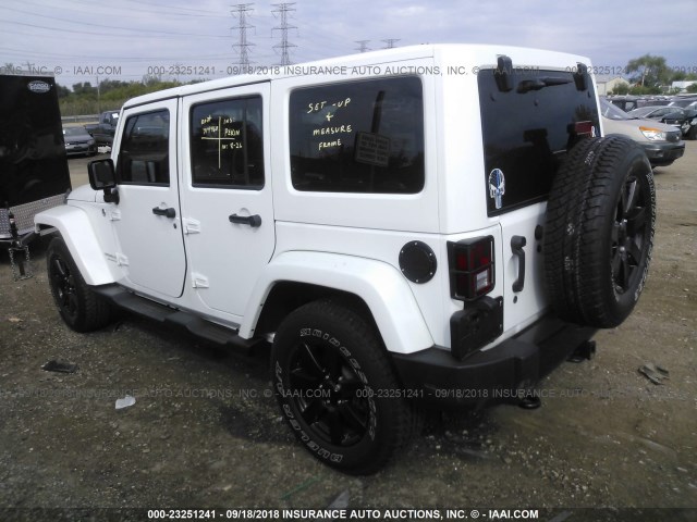 1C4BJWEG0EL273752 - 2014 JEEP WRANGLER UNLIMITE SAHARA WHITE photo 3