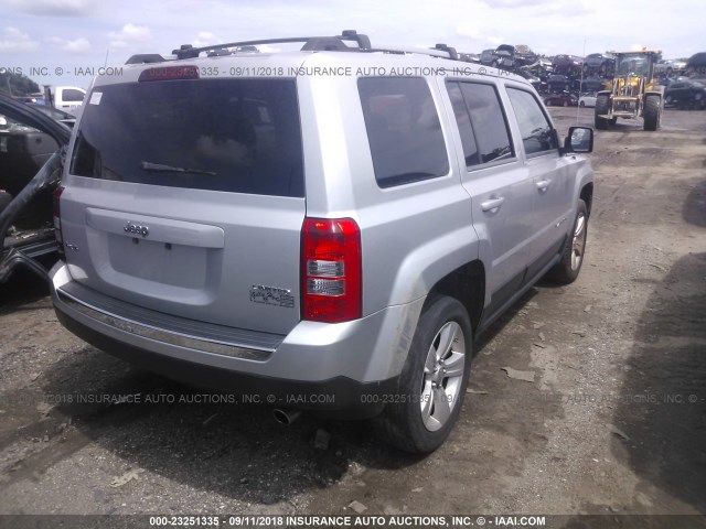 1C4NJRCB5CD537433 - 2012 JEEP PATRIOT LIMITED SILVER photo 4