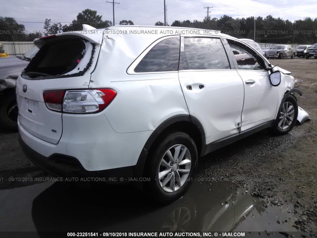 5XYPG4A37GG060372 - 2016 KIA SORENTO LX/L WHITE photo 4