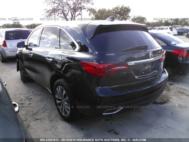 5FRYD4H42FB025576 - 2015 ACURA MDX TECHNOLOGY BLACK photo 3