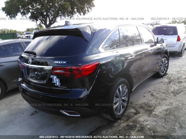 5FRYD4H42FB025576 - 2015 ACURA MDX TECHNOLOGY BLACK photo 4