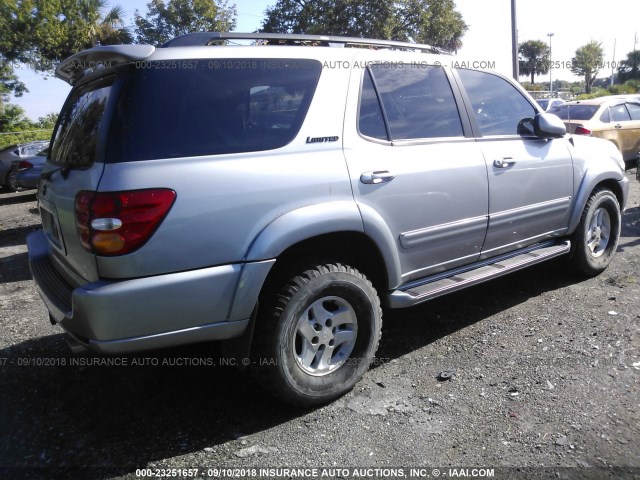 5TDZT38AX2S090951 - 2002 TOYOTA SEQUOIA LIMITED SILVER photo 4