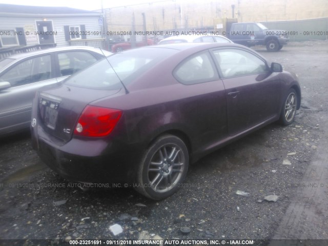 JTKDE177260102297 - 2006 TOYOTA SCION TC 栗色 照片 4