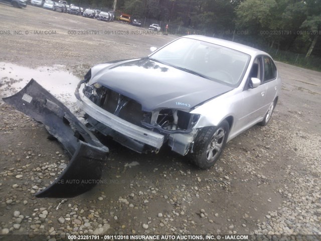 4S3BL616157228139 - 2005 SUBARU LEGACY 2.5I SILVER photo 2