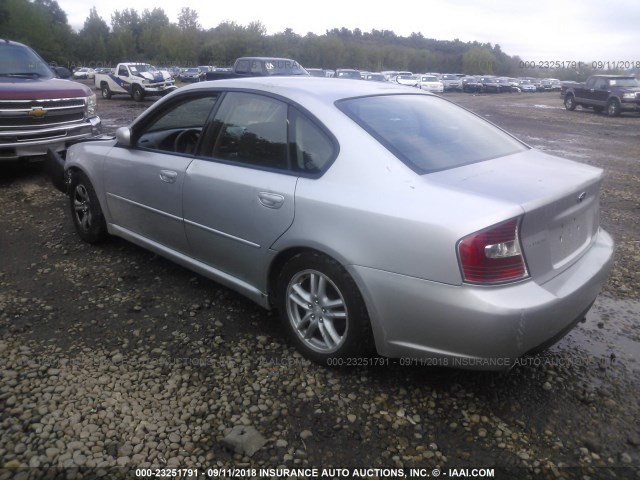 4S3BL616157228139 - 2005 SUBARU LEGACY 2.5I SILVER photo 3