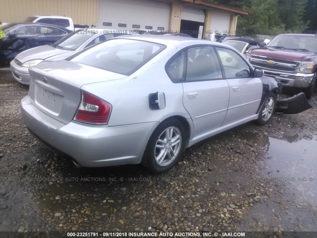 4S3BL616157228139 - 2005 SUBARU LEGACY 2.5I SILVER photo 4