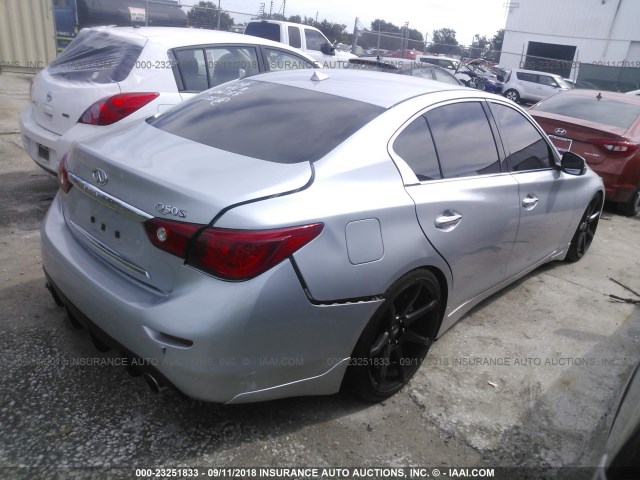 JN1BV7AP9EM687657 - 2014 INFINITI Q50 PREMIUM/SPORT SILVER photo 4