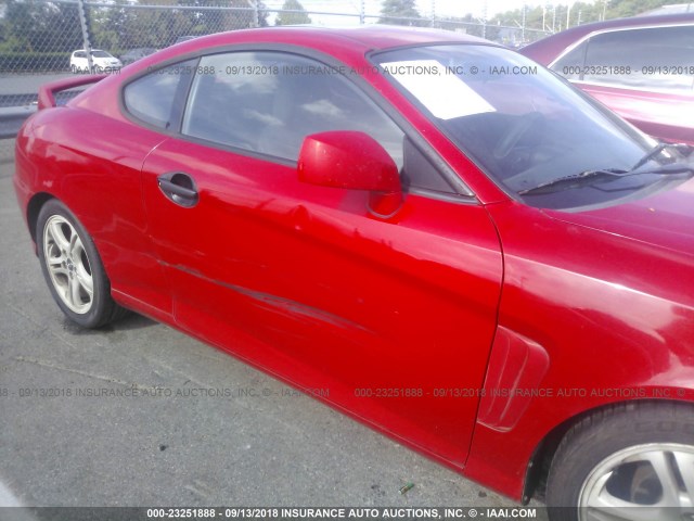 KMHHN65F44U125808 - 2004 HYUNDAI TIBURON GT RED photo 6