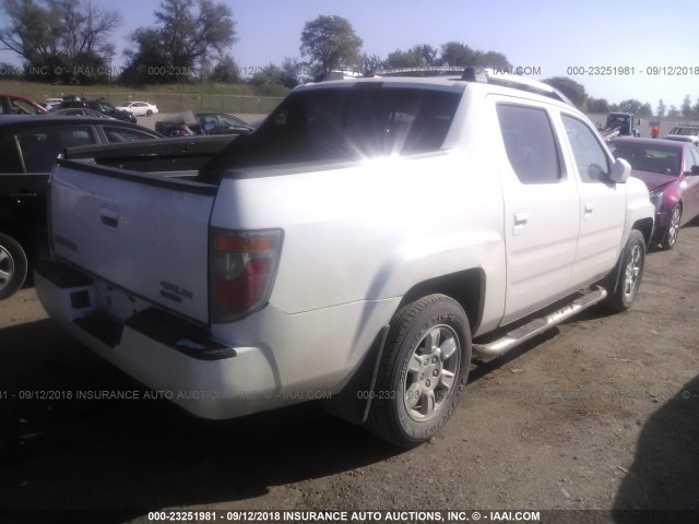 2HJYK16546H568788 - 2006 HONDA RIDGELINE RTL WHITE photo 4