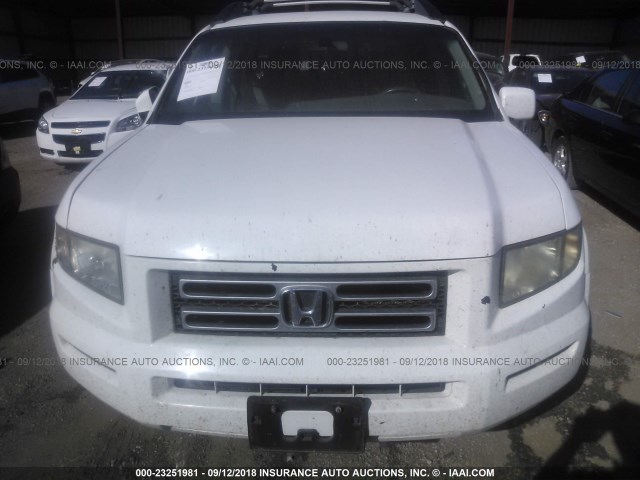 2HJYK16546H568788 - 2006 HONDA RIDGELINE RTL WHITE photo 6