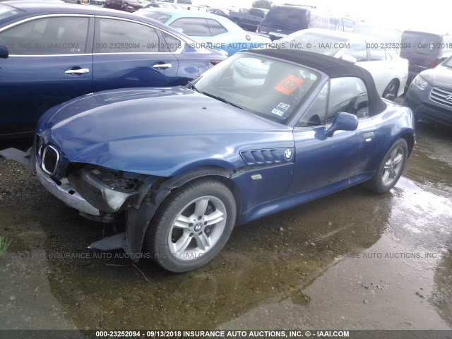 WBACH9343YLF88432 - 2000 BMW Z3 2.3 BLUE photo 2