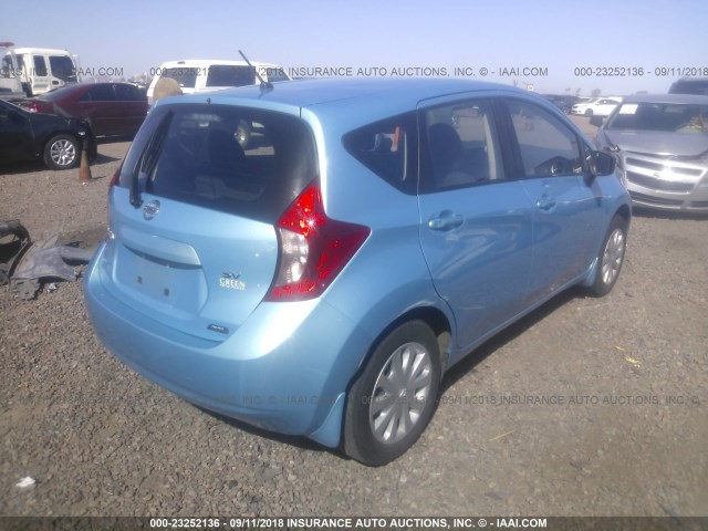 3N1CE2CP1FL388566 - 2015 NISSAN VERSA NOTE S/S PLUS/SV/SL/SR BLUE photo 4
