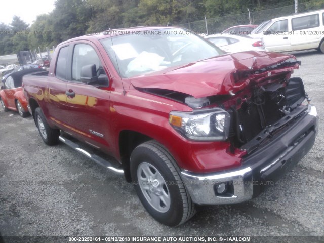 5TFRM5F17JX129760 - 2018 TOYOTA TUNDRA DOUBLE CAB SR/SR5 RED photo 1