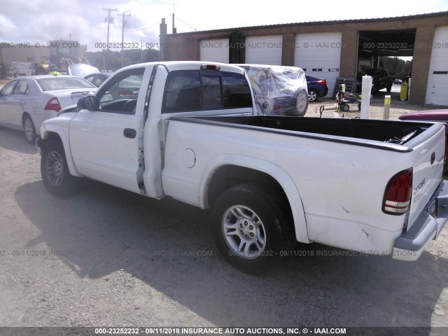 1D7FL36X43S151610 - 2003 DODGE DAKOTA SPORT WHITE photo 3