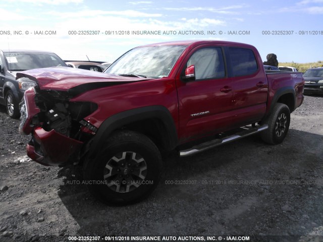 3TMCZ5AN8HM090291 - 2017 TOYOTA TACOMA DBL CAB/SR/TRDSPT/OR/PRO RED photo 2