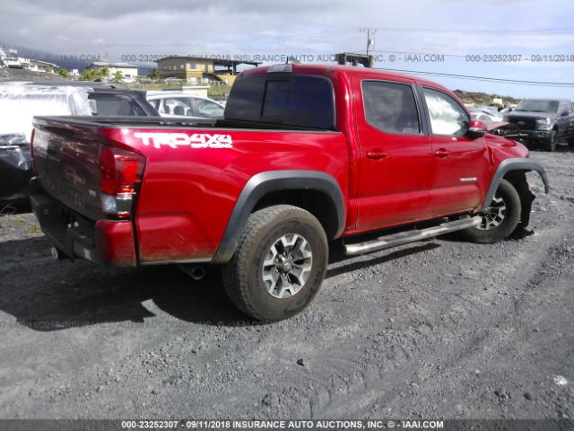 3TMCZ5AN8HM090291 - 2017 TOYOTA TACOMA DBL CAB/SR/TRDSPT/OR/PRO RED photo 4