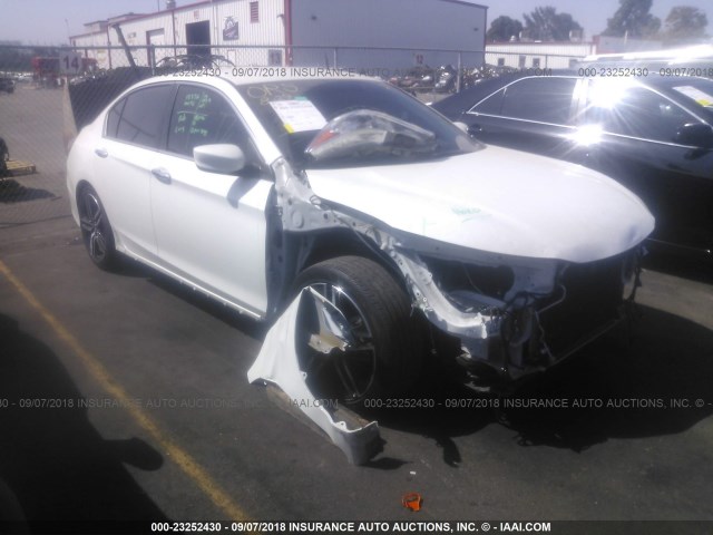 1HGCR2F52GA182078 - 2016 HONDA ACCORD SPORT WHITE photo 1