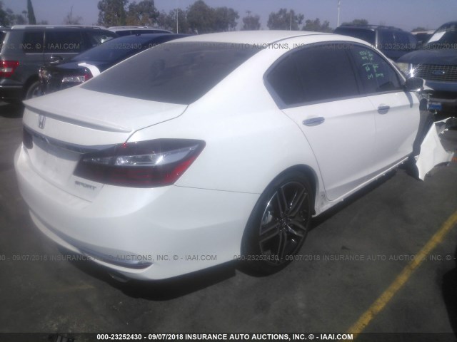 1HGCR2F52GA182078 - 2016 HONDA ACCORD SPORT WHITE photo 4